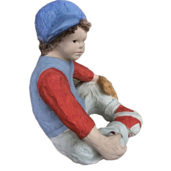 Sneaker Kids Pitching Ace Baseball Boy Sculpture Daze Mortensen Austin Prod 1986 - Picture 8 of 10